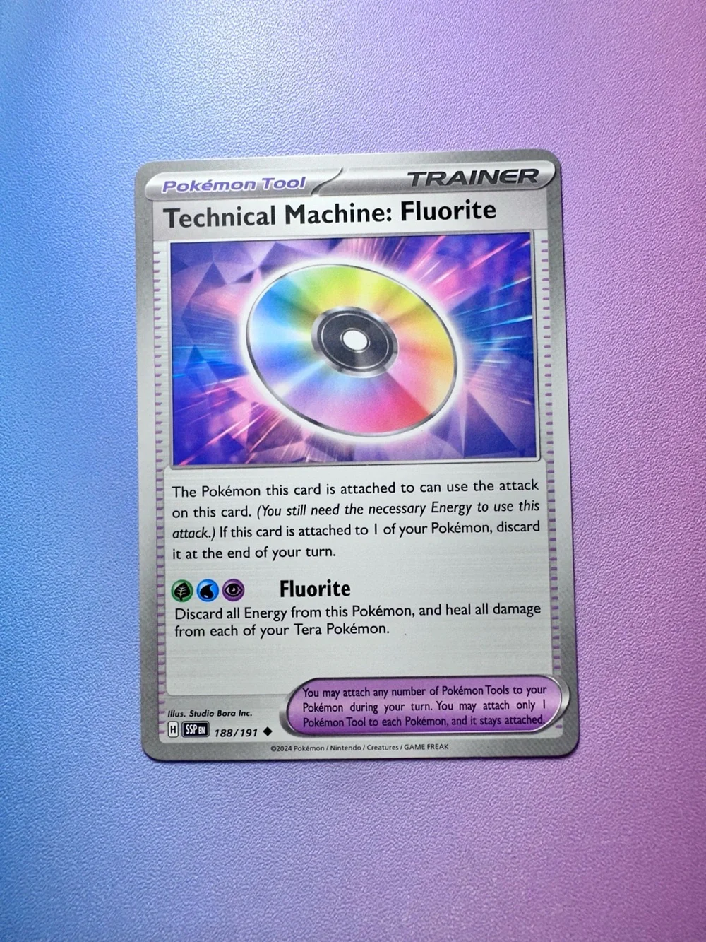 technical machine: fluorite - 188/191 (uncommon) — pokémon: surging sparks